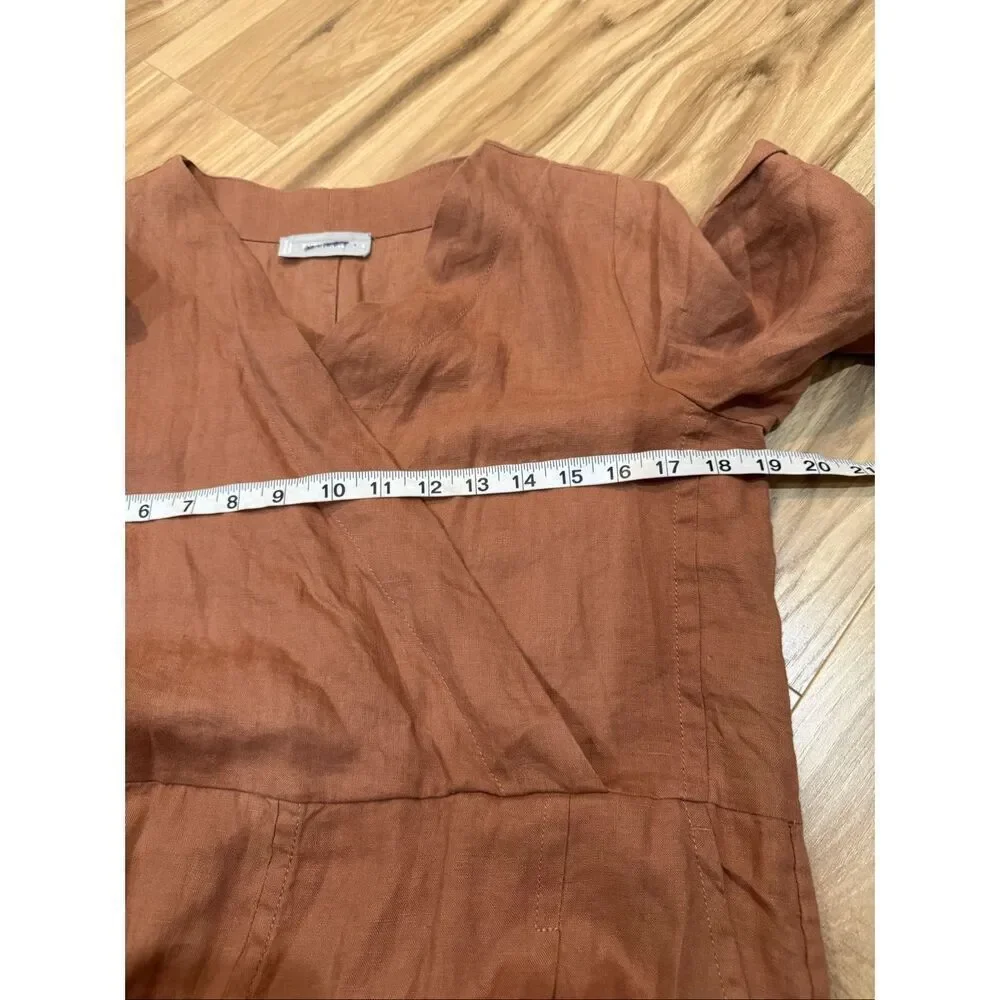 Everlane THE WRAP JUMPSUIT IN LINEN oversized boho lagenlook sz 2